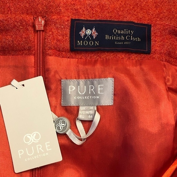 PURE COLLECTION Coral Wool Pencil Skirt - Picture 7 of 7